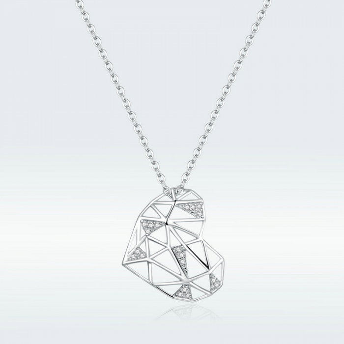 Colier argint cu inima si zirconii [9]