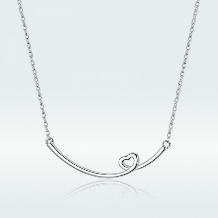 Colier argint cu inimioara placat cu rodiu [9]