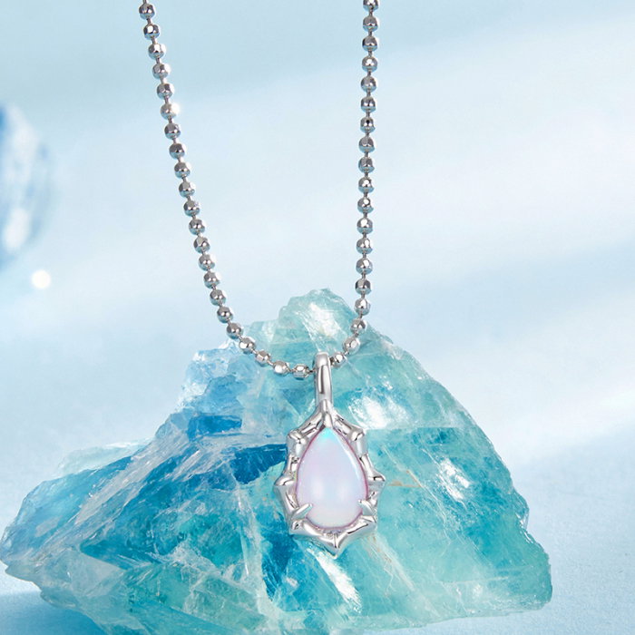 Colier argint cu opal sintetic [8]