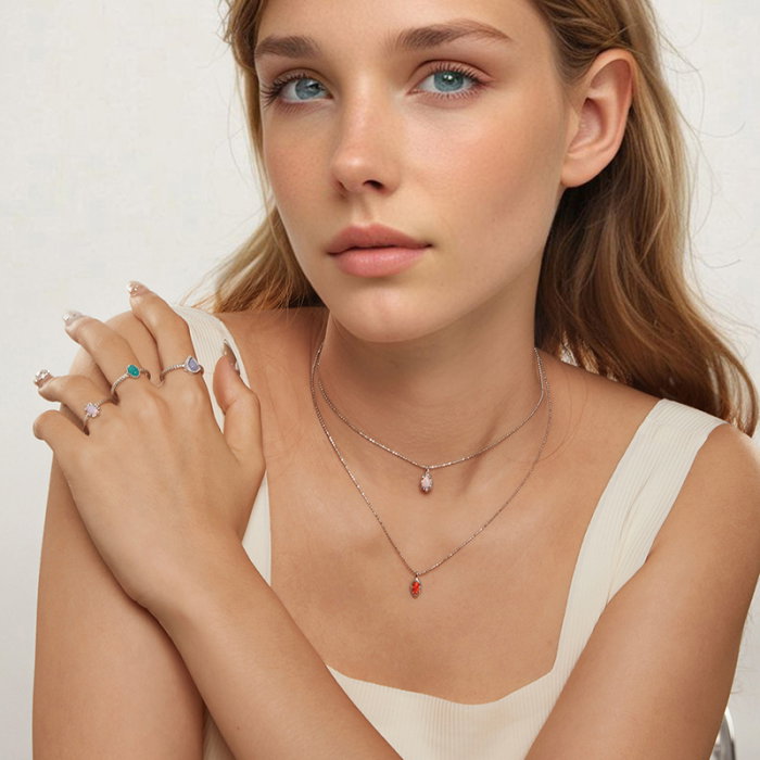 Colier argint cu opal sintetic [10]