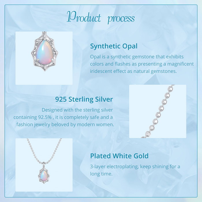 Colier argint cu opal sintetic [15]