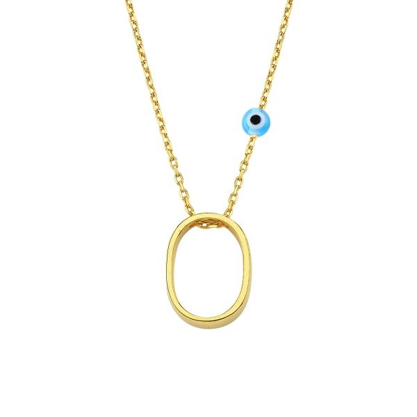 Colier argint cu pandantiv litera O placat cu aur [1]