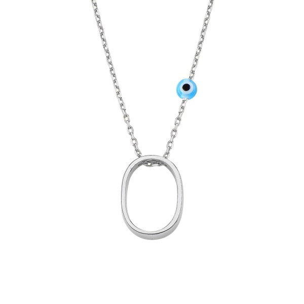 Colier argint cu pandantiv litera O placat cu rodiu [1]