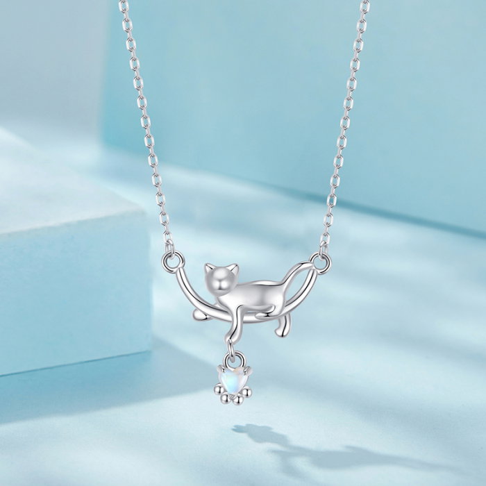 Colier argint cu pisicute si piatra lunii [5]