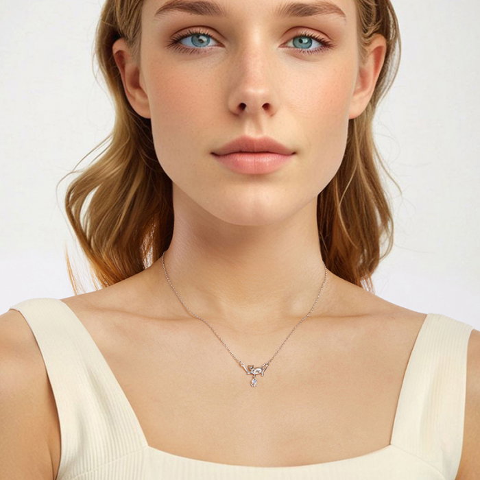 Colier argint cu pisicute si piatra lunii [6]