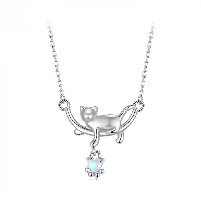 Colier argint cu pisicute si piatra lunii [1]