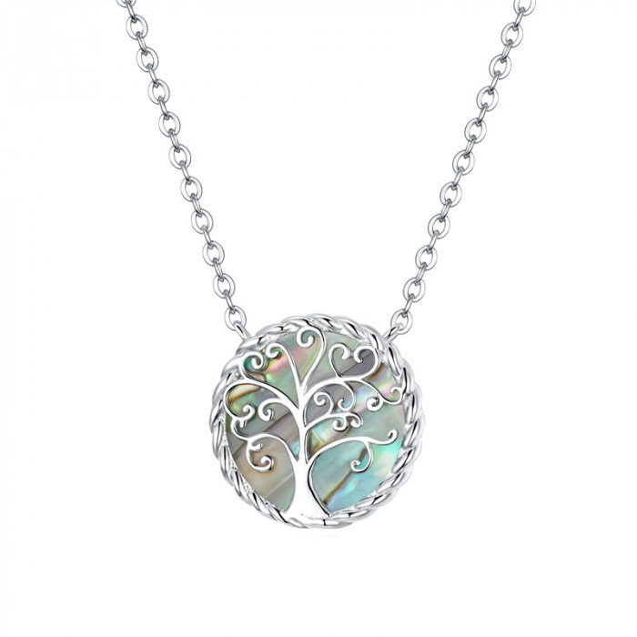 Colier argint cu scoica si copacul vietii [1]
