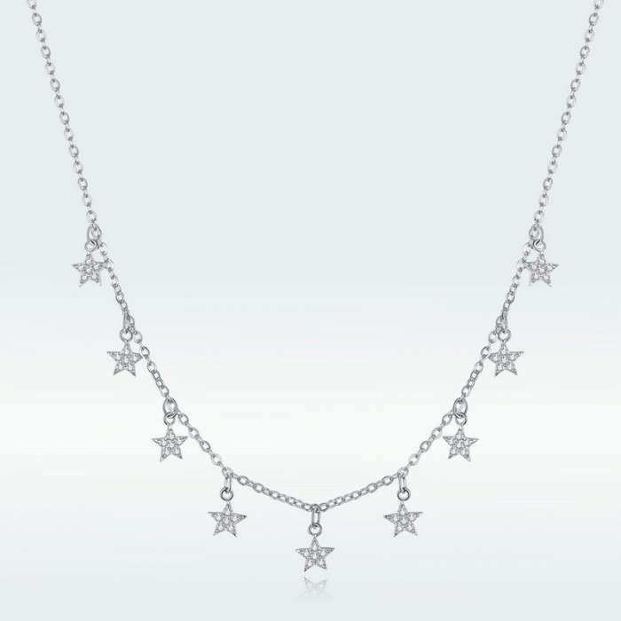 Colier argint cu stelute placat cu rodiu [2]