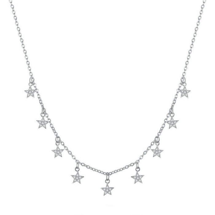 Colier argint cu stelute placat cu rodiu [1]