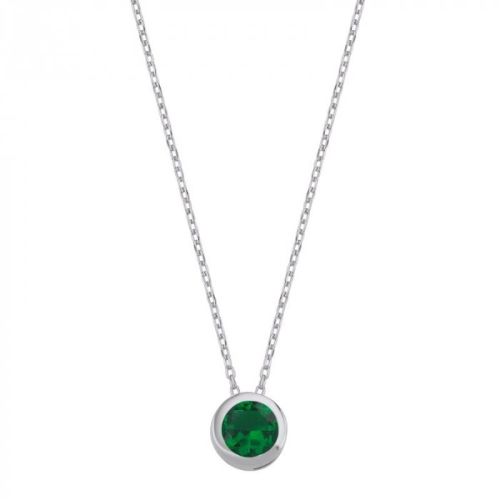 Colier argint cu zirconiu emerald [1]