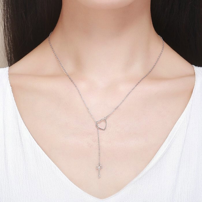 Colier argint deschide-ti inima placat cu rodiu [2]