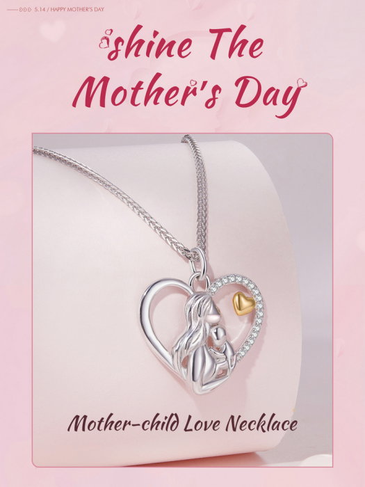 Colier argint dragoste de mama si copil [16]