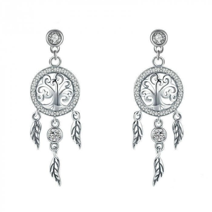 Cercei argint Dream Catcher cu Copacul Vietii [1]