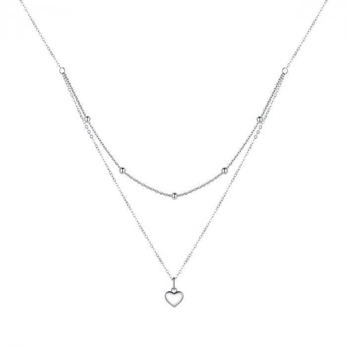 Colier argint dublu cu inimioara [1]
