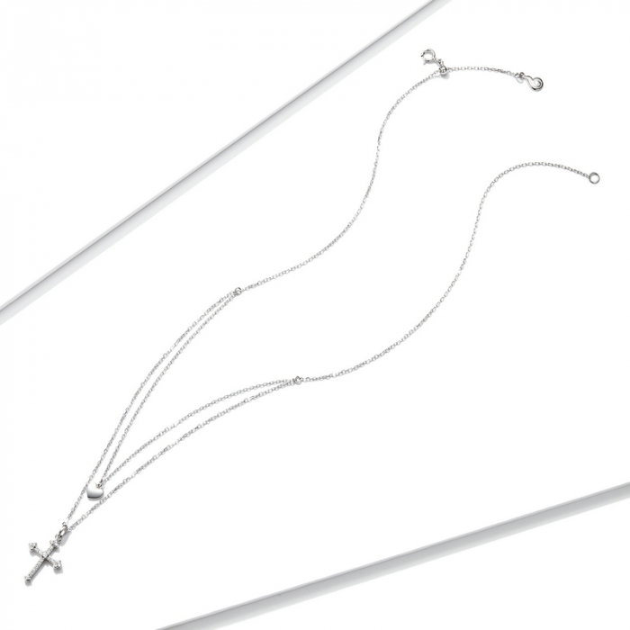 Colier argint dublu cu inimioara si cruciulita [4]