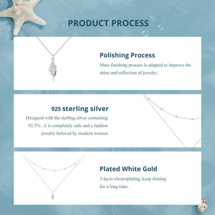 Colier argint dublu cu melc de mare [8]