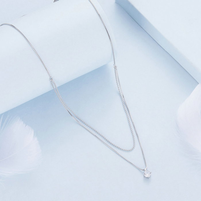 Colier argint dublu sclipitor [3]