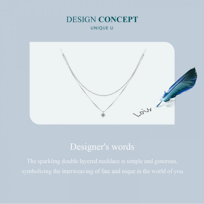 Colier argint dublu sclipitor [8]