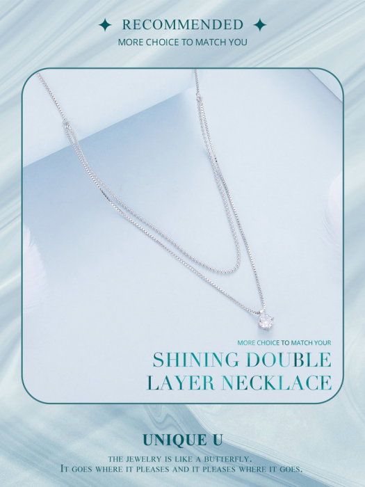 Colier argint dublu sclipitor [15]