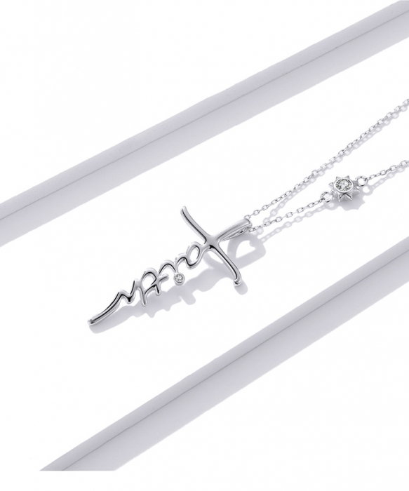 Colier argint cruce Faith cu zirconii [7]