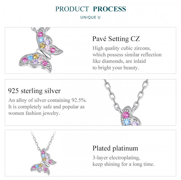 Colier argint fluturas colorat [9]