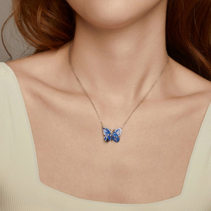 Colier argint fluturas cu cer instelat [8]