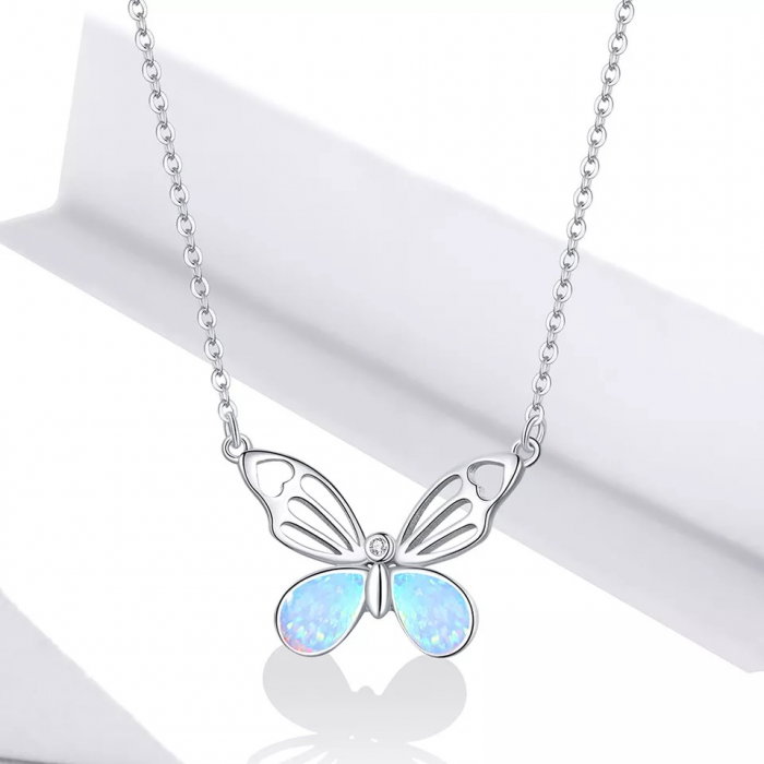Colier argint fluturas si opal [3]