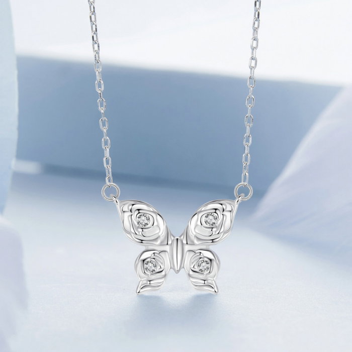 Colier argint fluturasi cu zirconii [5]