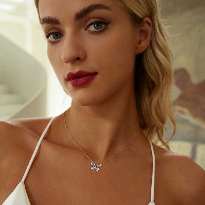 Colier argint fluturasi cu zirconii [2]