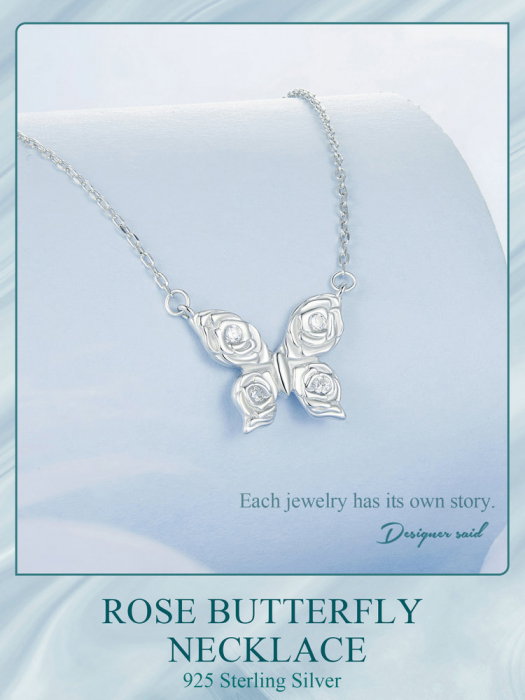 Colier argint fluturasi cu zirconii [12]