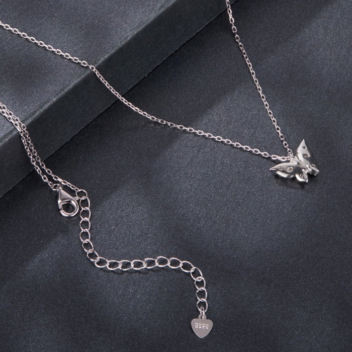 Colier argint fluture cu Moissanit [7]