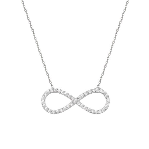 Colier argint Infinity cu zirconii placat cu rodiu [1]