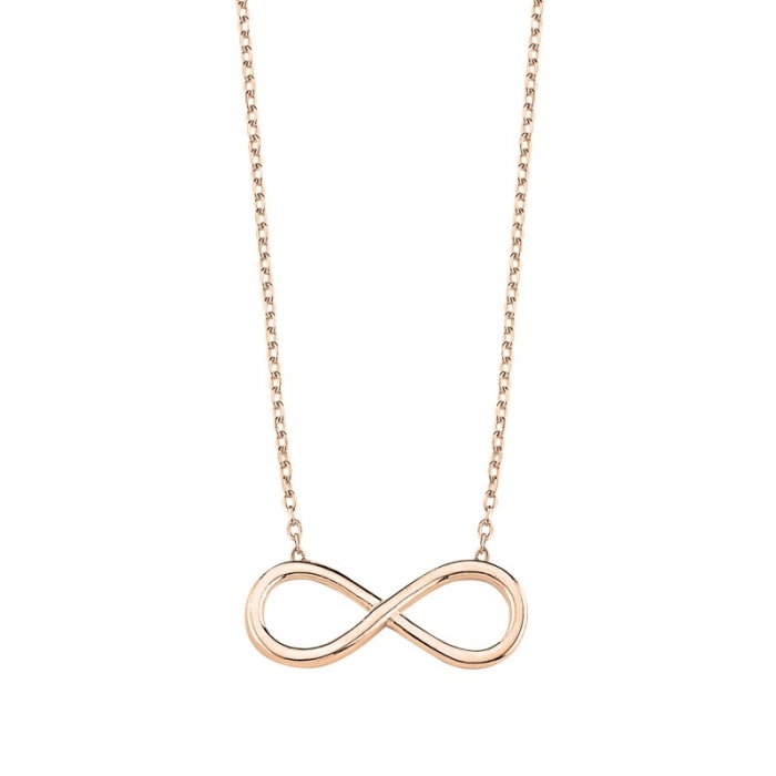 Colier argint Infinity placat cu aur roz [1]