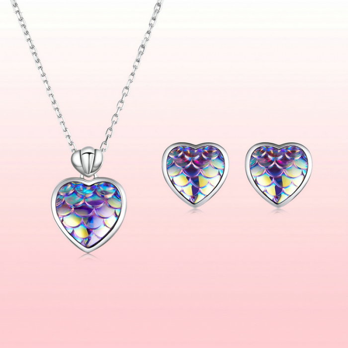 Colier argint inima cu solzi [13]