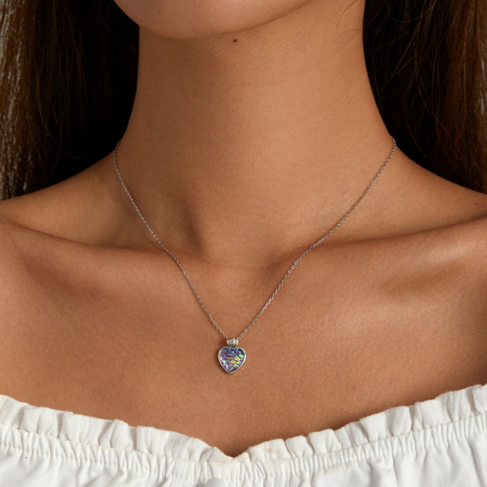 Colier argint inima cu solzi [2]