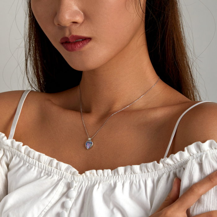 Colier argint inima cu solzi [5]