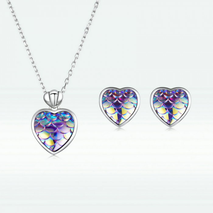 Colier argint inima cu solzi [12]