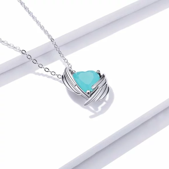 Colier argint inima de inger [2]