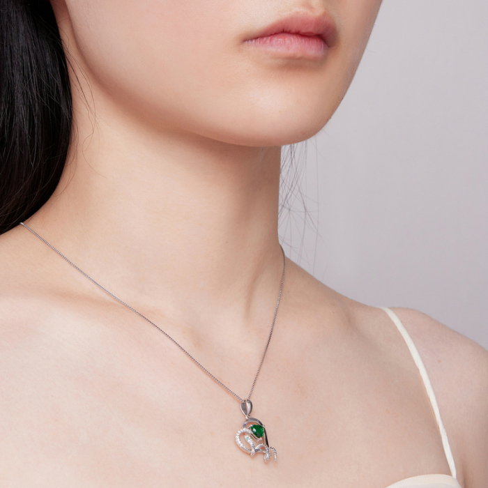 Colier argint inima si sarpe [4]