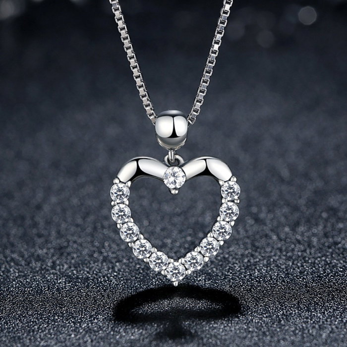 Colier argint inimioara cu zirconii [3]