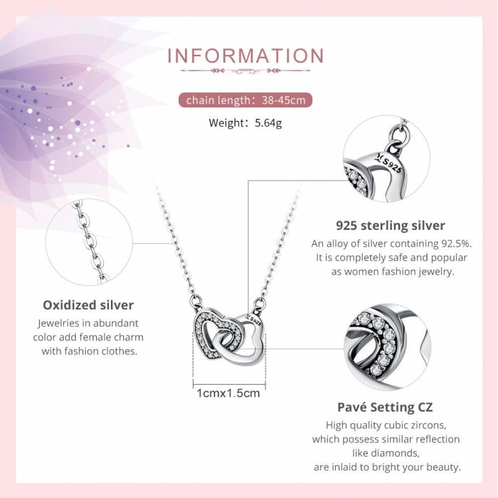 Colier argint inimioare inlantuite [8]