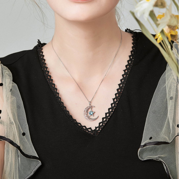 Colier argint Luna si Luceafarul [2]