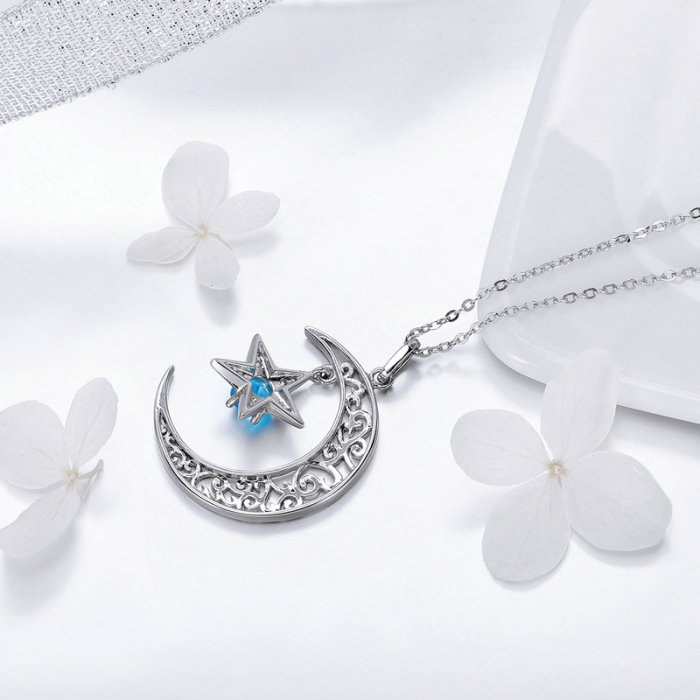 Colier argint Luna si Luceafarul [3]