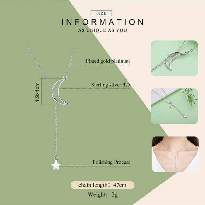 Colier argint Luna si Stea placat cu rodiu [5]