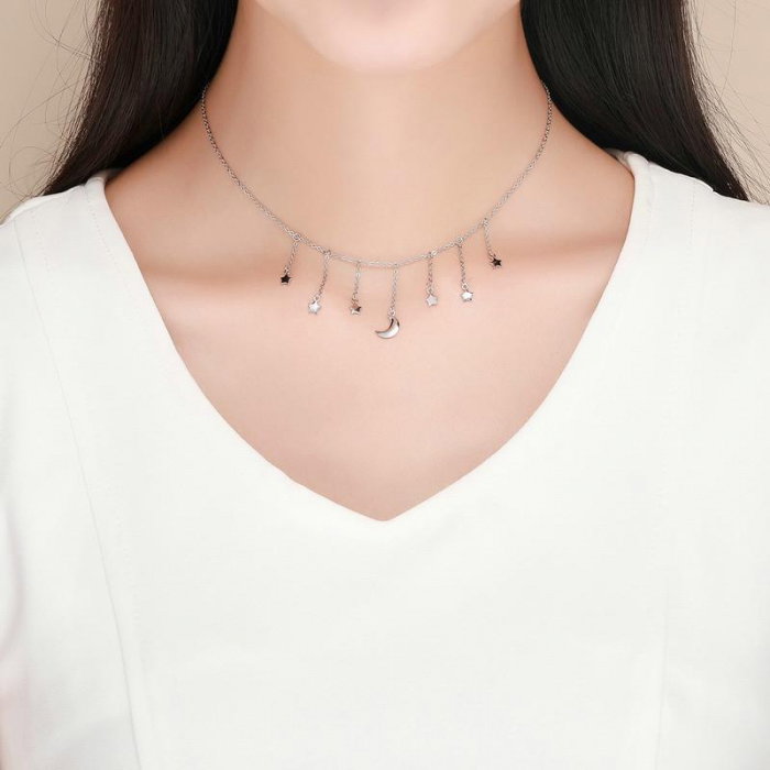 Colier argint Luna si Stelele [2]