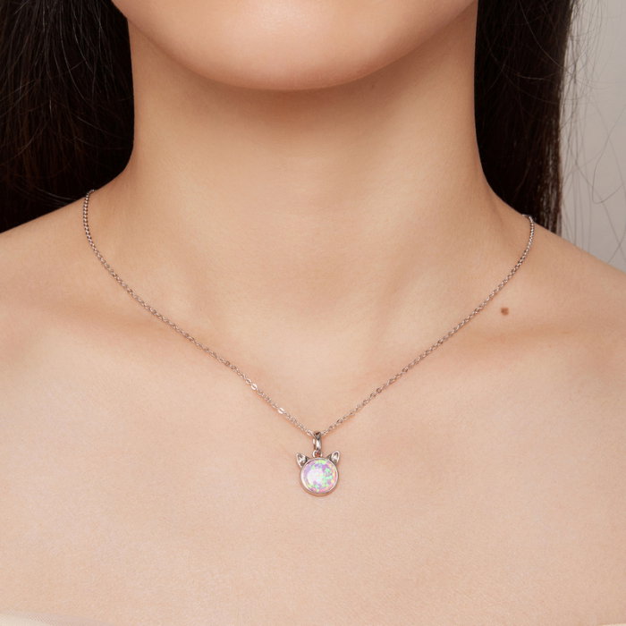 Colier argint pisica opal [4]