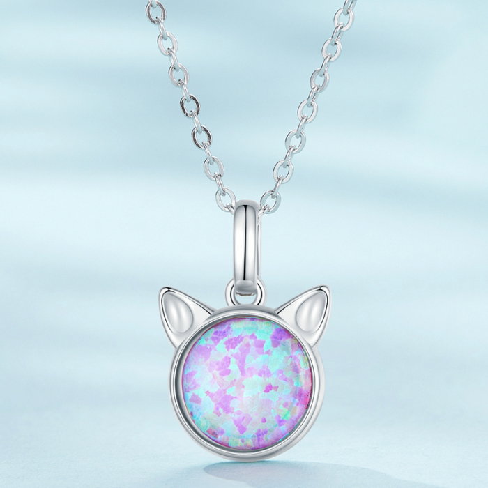 Colier argint pisica opal [5]