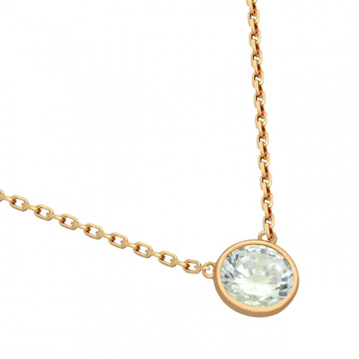 Colier argint placat cu aur roz, cu zirconiu de 5 mm [1]