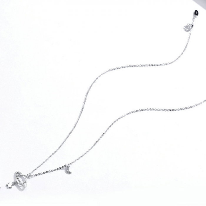 Colier argint Planeta cu Luna si Stea [2]