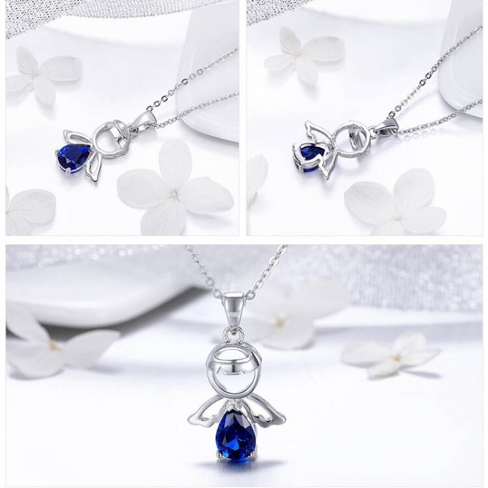 Colier argint reglabil cu ingeras [3]